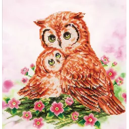 diamond-dotz-stickerei-diamant-mutter - & - Baby-Eulen-Eulen