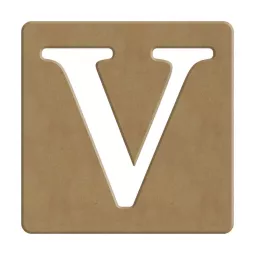 lettera-en-legno in stile-Scrabble-v-10x10 pollici-spessore-6 mm-