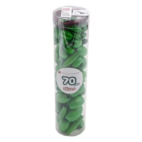 tube-de-perles-70-pcs-olives-vert-6-formes