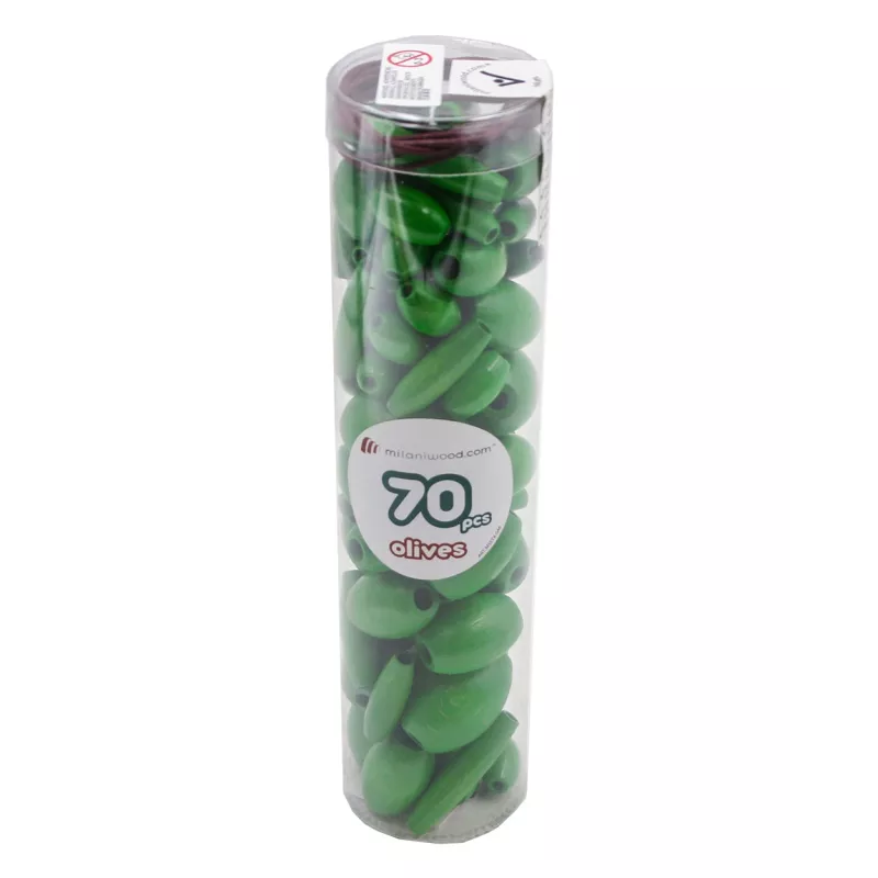 tube-de-perles-70-pcs-olives-vert-6-formes