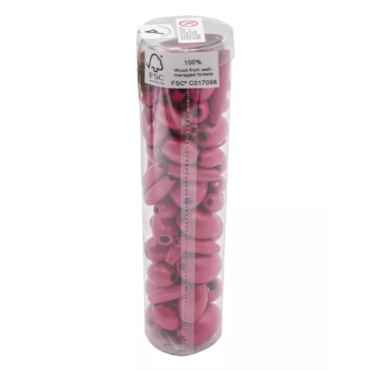 tube-de-perles-70-pcs-olives-fuschia-6-formes