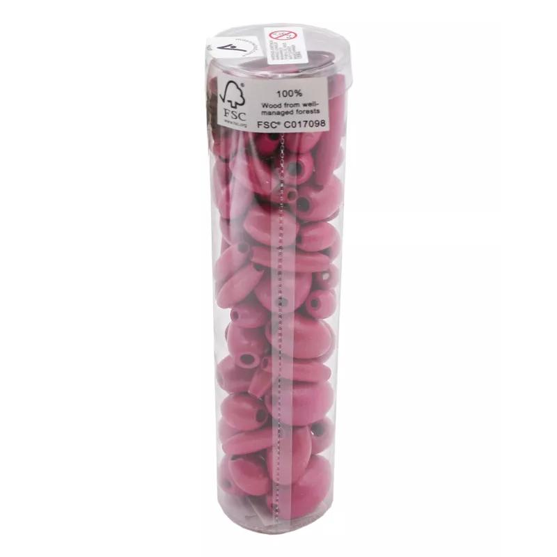 tube-de-perles-70-pcs-olives-fuschia-6-formes