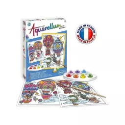 aquarellum-Black-Line-Heißluftballon