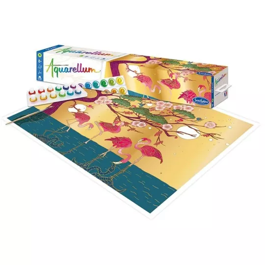 aquarellum-geant-paravent-flamand-roses