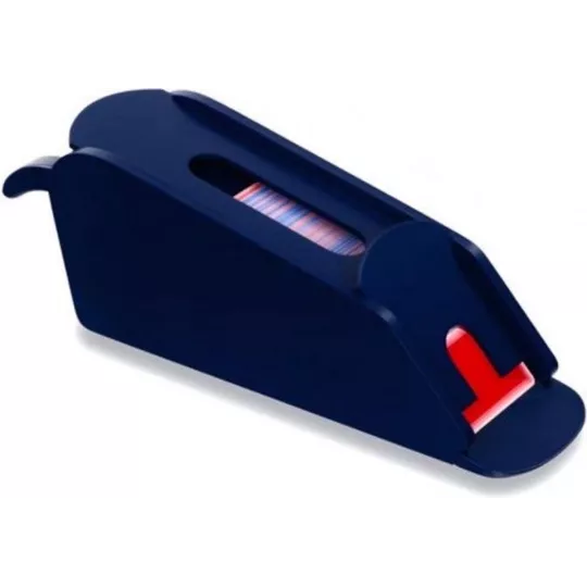 sabot-porte-cartes-bois-laque-bleu-+-6-jeux-cartes-poker-black-jack