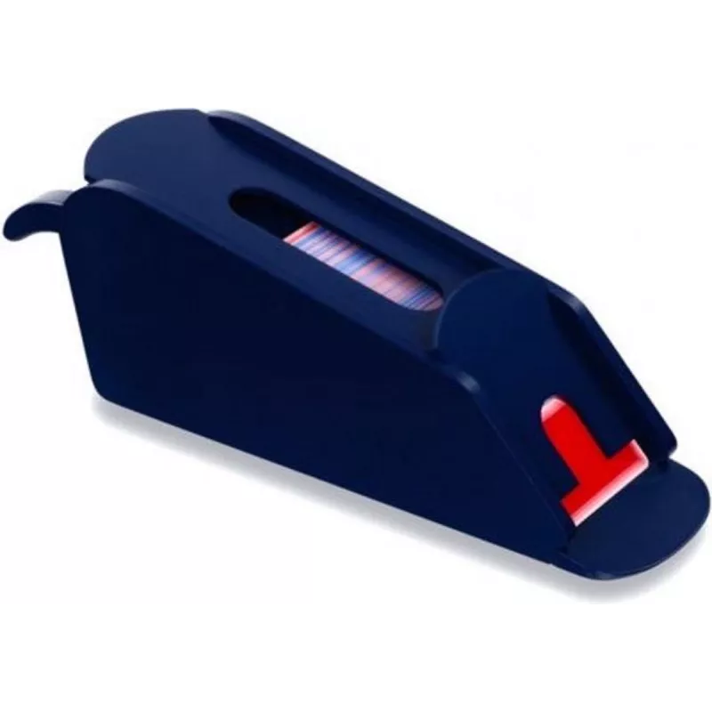 sabot-porte-cartes-bois-laque-bleu-+-6-jeux-cartes-poker-black-jack