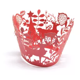 12 contorni di cupcakes natalizi