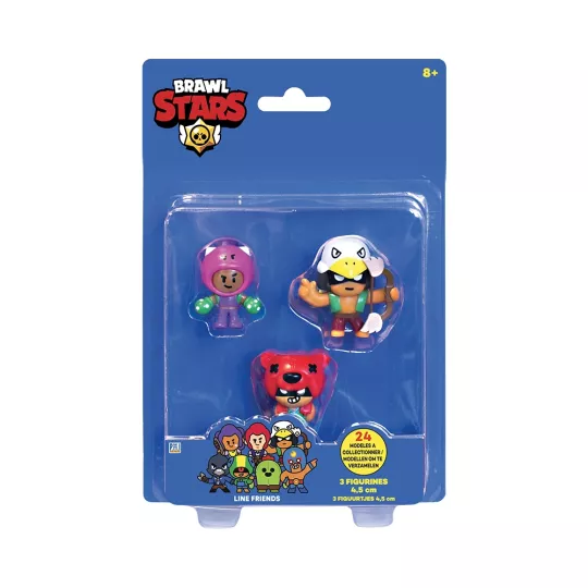 Pack 3 Figurines Brawl Stars 4.5 cm - Modèles Assortis - Lansay