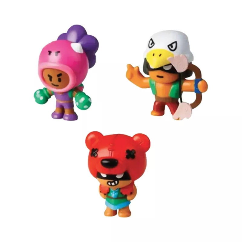 Pack 3 figurines de collection Brawl Stars 4.5cm Lansay sous blister
