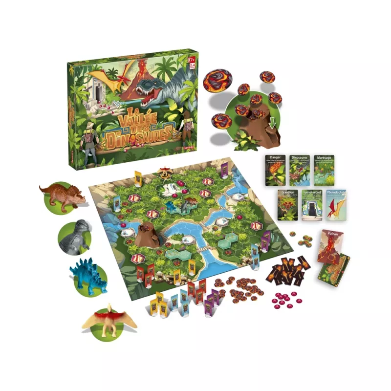 Boîte de jeu de société 3D La Vallée des Dinosaures Lansay