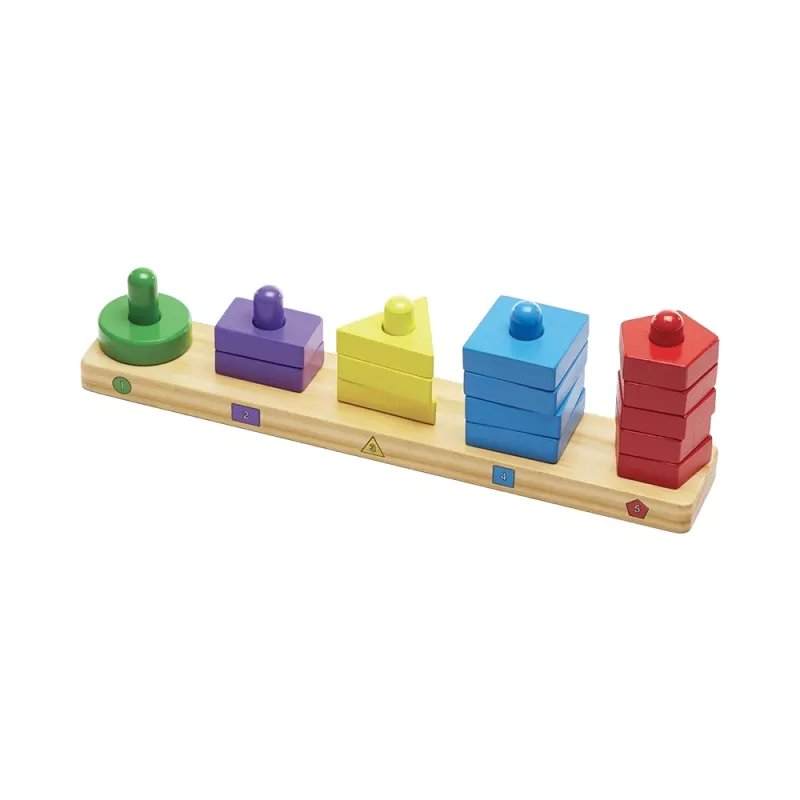 Melissa & Doug Holz-Sortier- und Stapelbrett mit bunten Formen