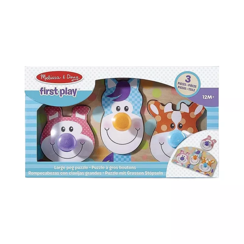First Play Puzzle in Legno con Grandi Pomelli Fattoria - Melissa & Doug