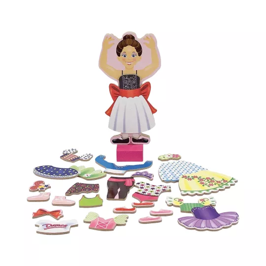Set Bambola Magnetica in Legno Nina Ballerina (29 Pezzi)