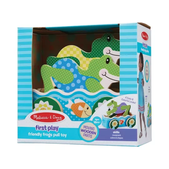 Giocattolo da tirare in legno Melissa & Doug con due rane saltellanti