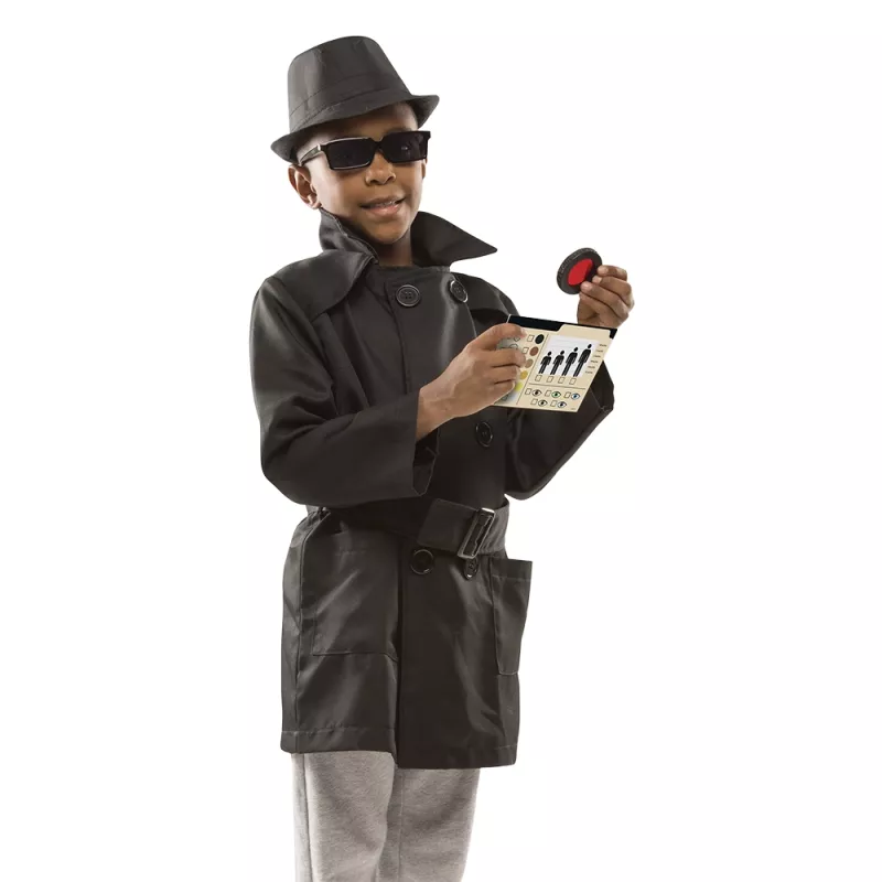 Déguisement complet espion avec trench noir chapeau et lunettes Melissa & Doug