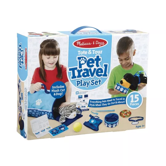 Borsa trasportino per animali Melissa & Doug con peluche cane