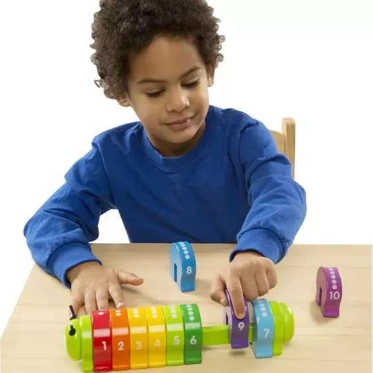 Chenille en bois apprentissage des chiffres et des couleurs Melissa & Doug