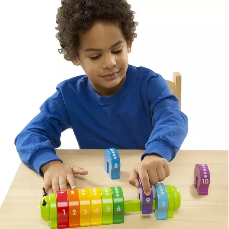 Chenille en bois apprentissage des chiffres et des couleurs Melissa & Doug