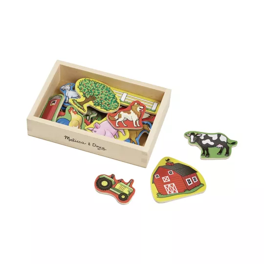 Animali della Fattoria Magnetici in Legno (20 Pezzi) - Melissa & Doug