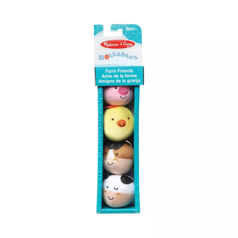 Set di 4 palline rotonde animali della fattoria Rollables Melissa & Doug