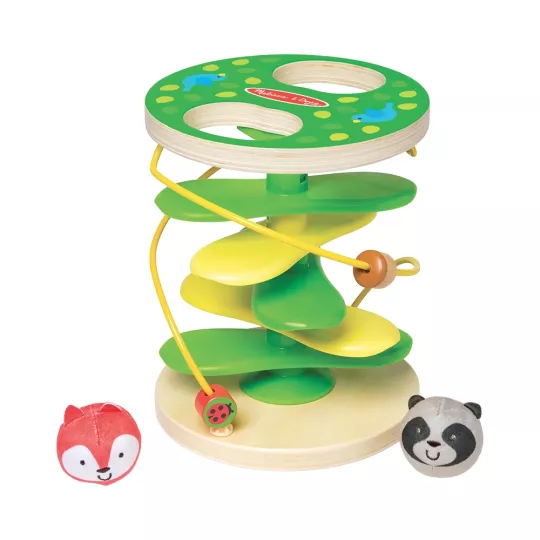 Arbre cabane toboggan en bois avec balles animaux renard et panda Rollables Melissa & Doug