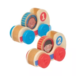 Set di 2 auto da corse in legno Melissa & Doug con dischi personaggi rotanti GO Tots Melissa & Doug