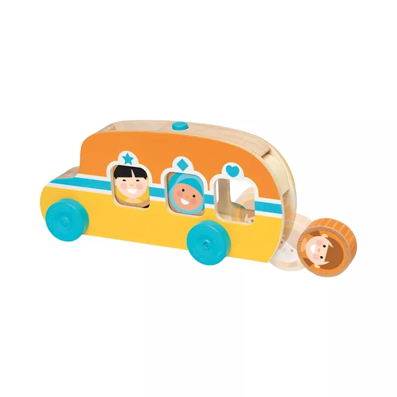 Bus Scolaire en Bois Roll & Ride GO Tots (4 Pièces) - Melissa & Doug
