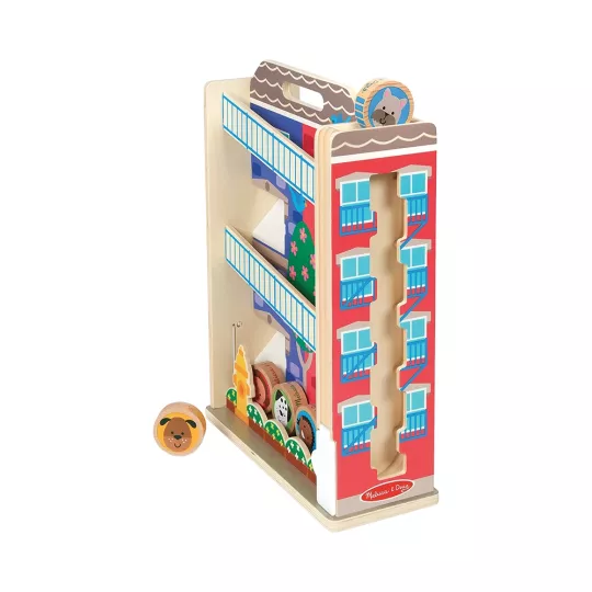 Tour de ville en bois avec toboggan et disques personnages GO Tots Melissa & Doug