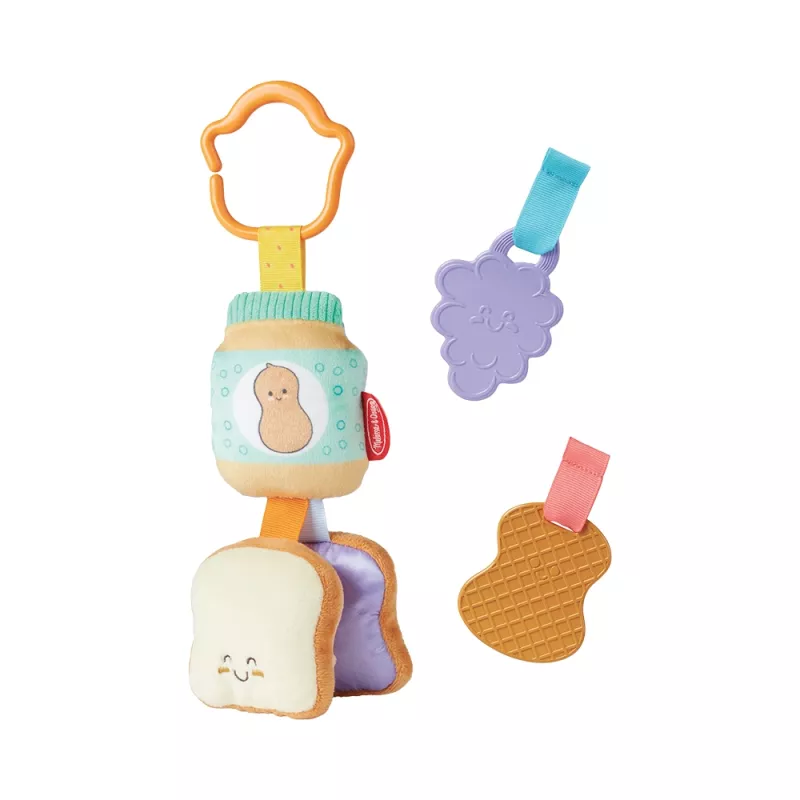 Hochet nomade sensoriel à clipser sandwich beurre de cacahuète et confiture Melissa & Doug