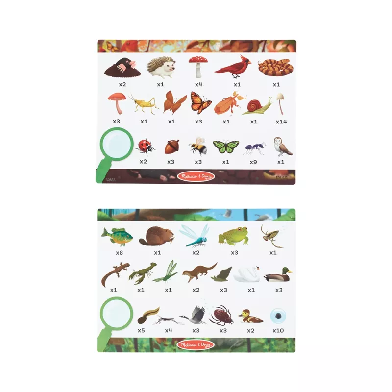 Melissa & Doug großer beidseitiger Natur-Such-und-Find-Bodenpuzzle mit Lupe