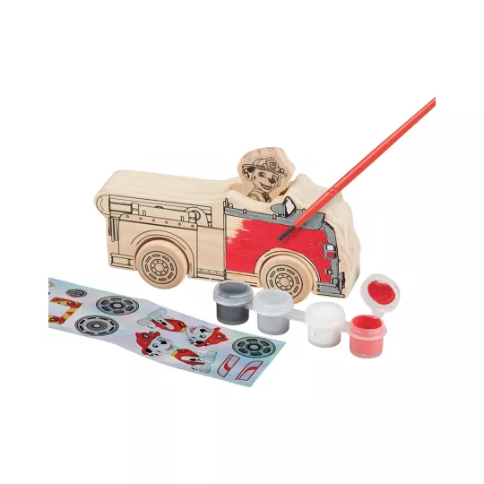 Set 3 Veicoli in Legno PAW Patrol da Costruire e Dipingere