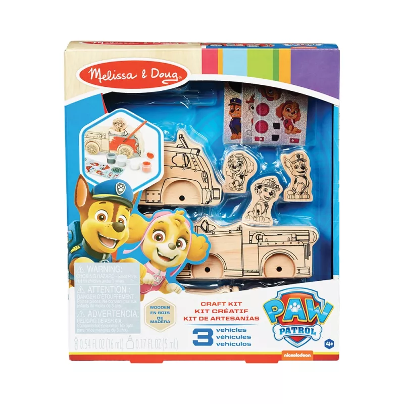 Kit de 3 Véhicules en Bois Pat' Patrouille à Monter et Décorer - Melissa & Doug