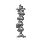 Statua da collection in resina La Colonna dei Puffi argento cromato 35cm Plastoy Peyo