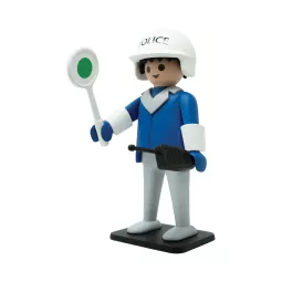 Grande statua in resina Playmobil Vintage Il Poliziotto con berretto bianco Plastoy Collectoys