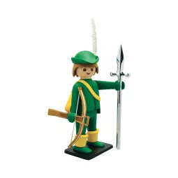 Grande statua in resina Playmobil Vintage Il Giovane Archibugiere con arma storica Plastoy Collectoys