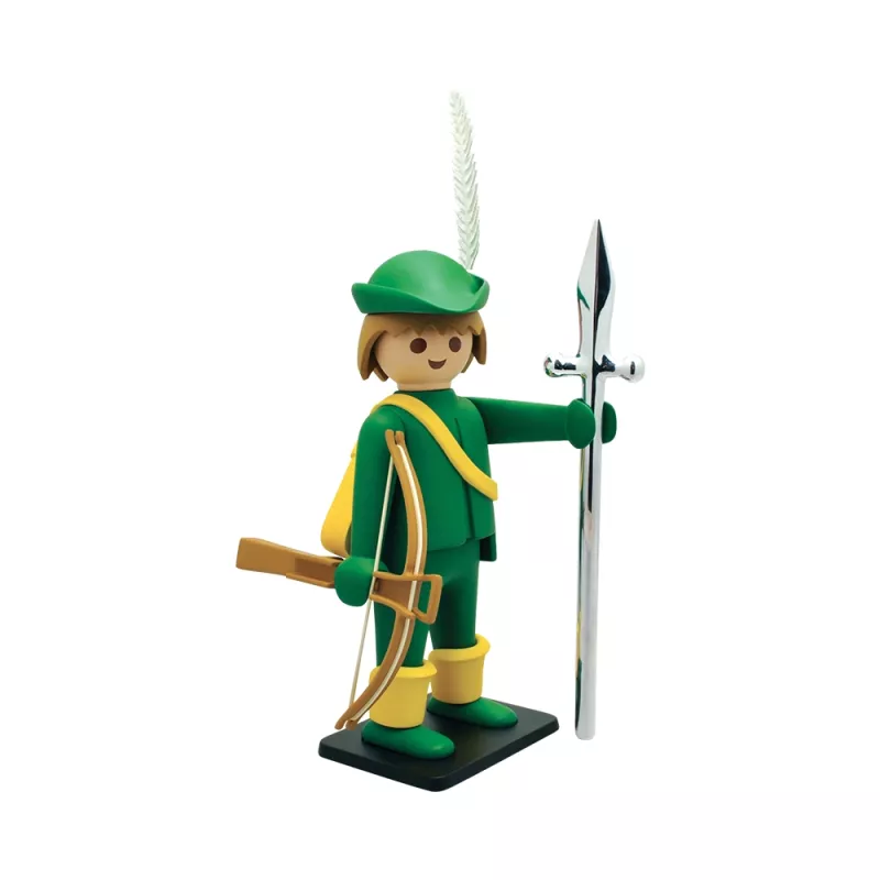Grande statua in resina Playmobil Vintage Il Giovane Archibugiere con arma storica Plastoy Collectoys