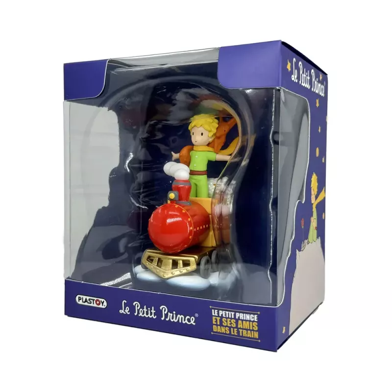 Statuetta da collezione Il Piccolo Principe e i suoi amici sul treno Plastoy