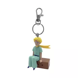 Porte-clés figurine PVC Le Petit Prince sur sa caisse Plastoy