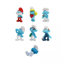 Tubo 7 Statuette in PVC I Puffi - Plastoy